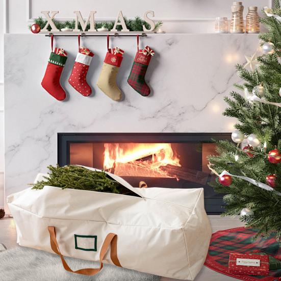 Сумка для хранения рождественской елки. Прочная водонепроницаемая сумка для хранения искусственной елки с усиленными ручками и молнией.