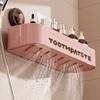 Plastic Bathroom Shelf Punch Free Wall Shower Shampoo Rack Makeup Organizer  Bathroom
