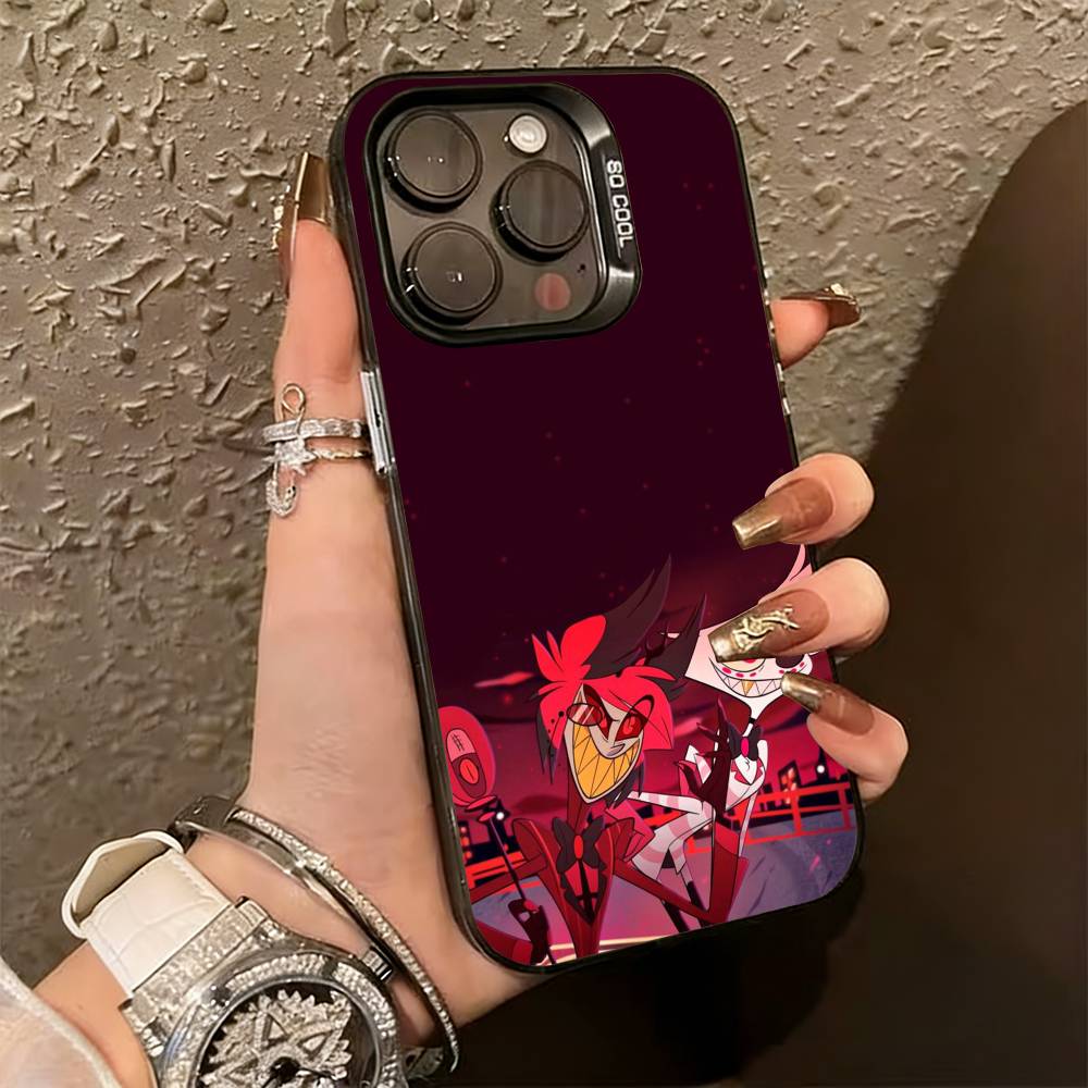 PC-Hazbin H-Hotel Аластор Чехол для телефона для iPhone 17,16,15,14,13,12,11 Plus,Pro Max,XS,Цветной Серебристый Чехол для телефона Funda Cover