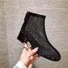 Fashion Black Mesh Hollow Short Boots Women's 2024 New Summer Thin Section Breathable Thick Heel Boots Women's High-top Sandals 35-40