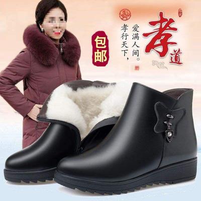 2025 новые хлопковые туфли для мамы, женские зимние на плоской подошве, с утолщенной подкладкой, короткие ботинки, повседневные нескользящие хлопковые ботинки для среднего и пожилого возраста