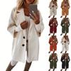 Women's Fashion Jacket Casual Solid-color 3/4 Sleeve  Button-down Pocket Cardigan Coat