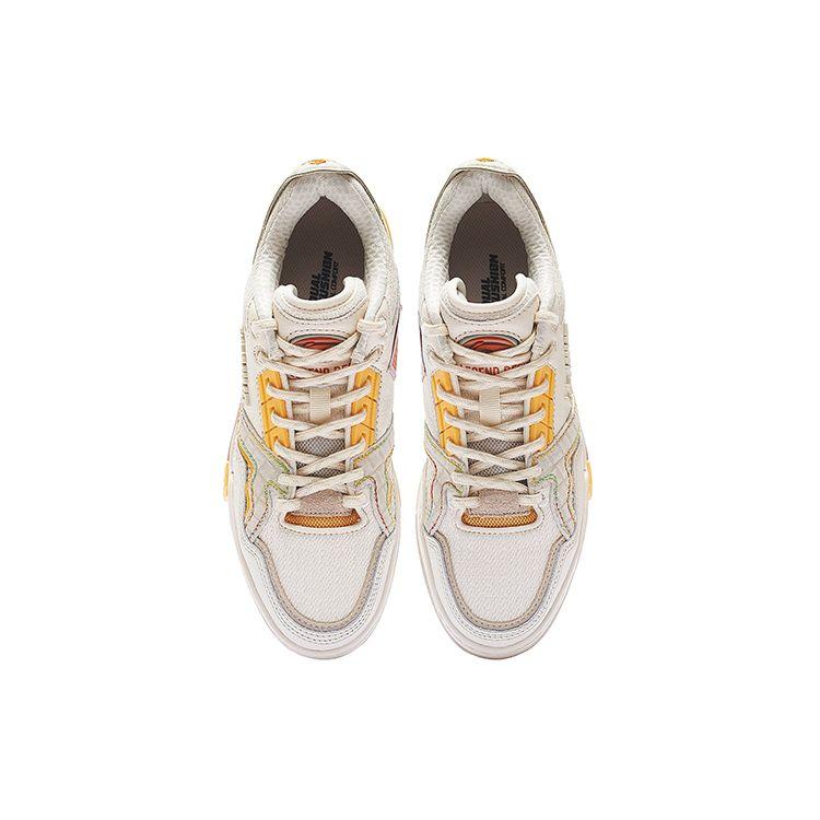 Li Ning 001 Btc Sp Fabric Leather Trendy Non-Slip Shock Absorbing Low Top Skate Shoes Women sneakers Gray AZGS092-2