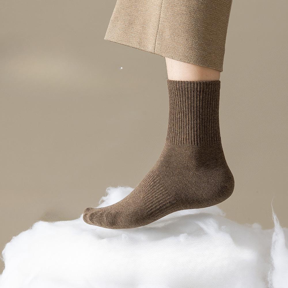 5 пар мужских осенне-зимних носков длиной до середины икры с антибактериальными свойствами, впитывающими запах ног, для спорта и бизнеса