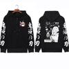 Anime Demon Slayer Kanroji Miritsu Hoodies Funny Iguro Obanai Printed Vintage Trend Street Fashion Men Women Zip Up Sweatshirts