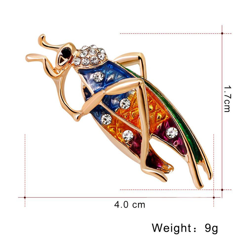Unisex Unique Alloy Colourful Cartoon Locust Brooch Cute Rhinestone Corsage T-shirt Sweater Ornament Festival Birthday Gift