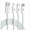Universal 3-in-1 USB C Charging Cable for iPhone Samsung Android 6A Fast Charge Type-C Micro USB 1.2M Nylon Quick Charger Cord