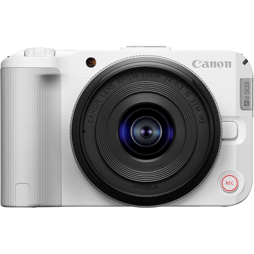 Canon EOS R50V Digital SLR Camera Lens Kit (RF-S14-30PZ) / White