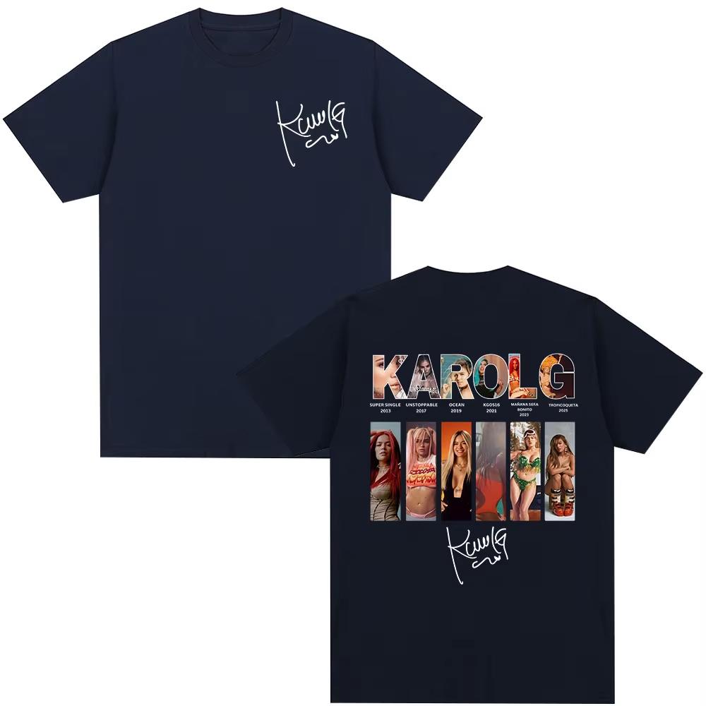 Karol G Tropicoqueta 2026 Album Cover Tshirts Unisex Women Clothing Fashion High Quality Tshirt Casual Cotton ONeck T Shirt Tops