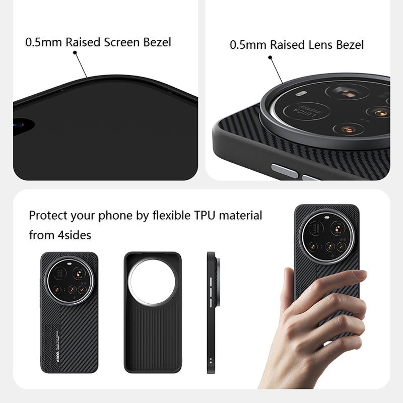 Экологичный кожаный чехол для Xiaomi 15 Ultra, углеродное волокно, тонкий, ударопрочный, Magsafe, магнитный, тест на падение, металлический захват для объектива, чехол-обложка
