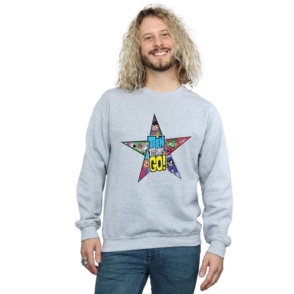 DC Comics Mens Teen Titans Go Star Logo Sweatshirt