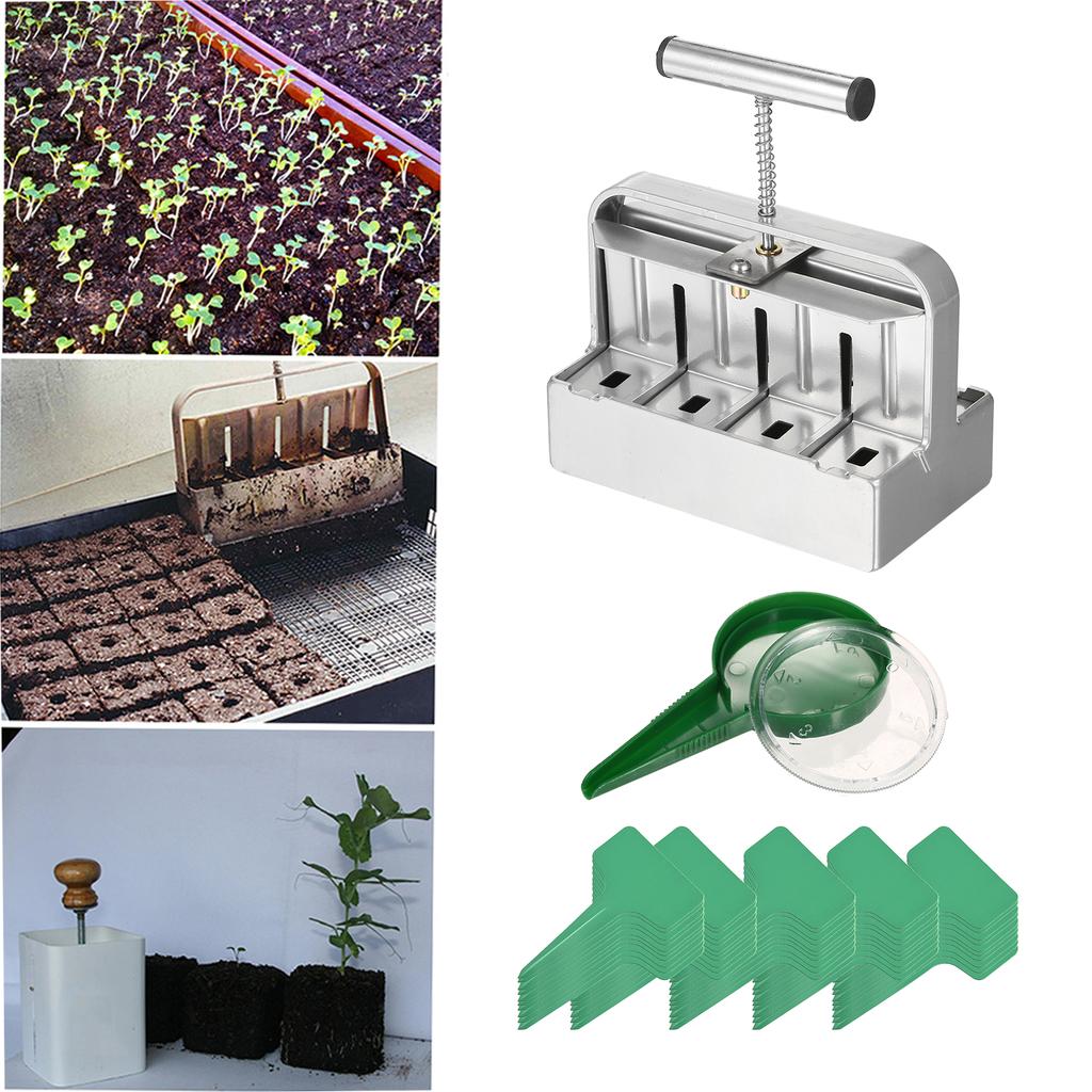 Устройство для блокировки почвы Устройство для создания блоков почвы 2 дюйма, 8-ячеечный набор инструментов для блокировки почвы с семенными штифтами 3 размеров