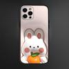 Милый чехол-кролик для iPhone 16,15,14,13,12,11 Plus,Pro Max, Других Мягкая Черная Крышка