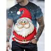 Santa Claus 3D Printed Men's T-shirt Fashionable Christmas Holiday Gift Men Round Neck Short Sleeved Oversized Hip Hop Clothing