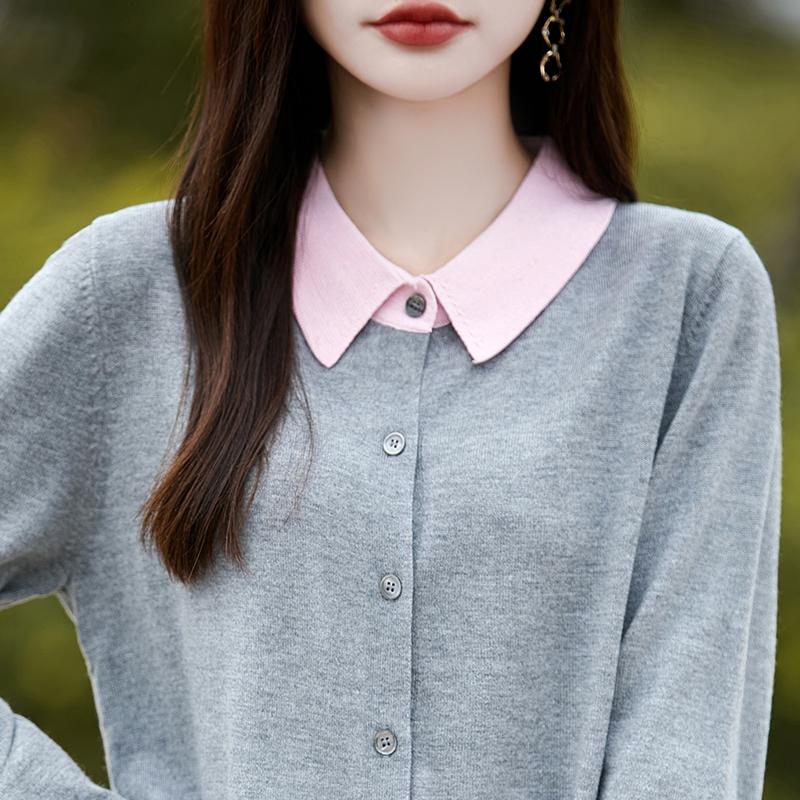 Женский кашемировый кардиган Qinghe кашемир 50% шерсть 50% шелк Женский осенне-зимний кашемировый кардиган мягкий и теплый