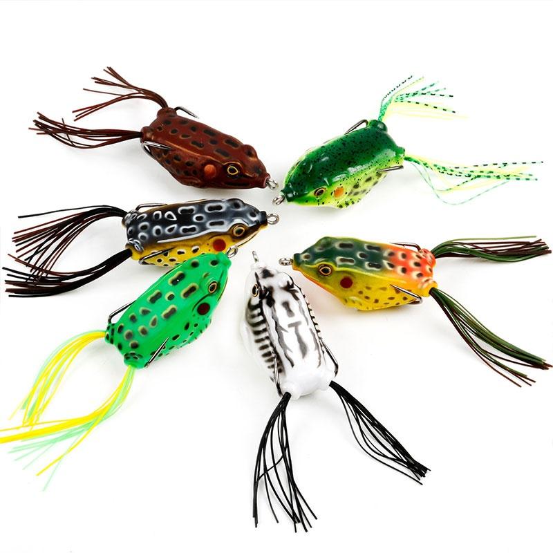 6PCS Frog Lures Topwater Fishing Lures Soft Baits for Sneakhead Fish Freshwater Saltwater Fishing