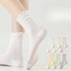 Women's Summer Thin New Wood Ear Lace Mesh Breathable Tube Stack Socks