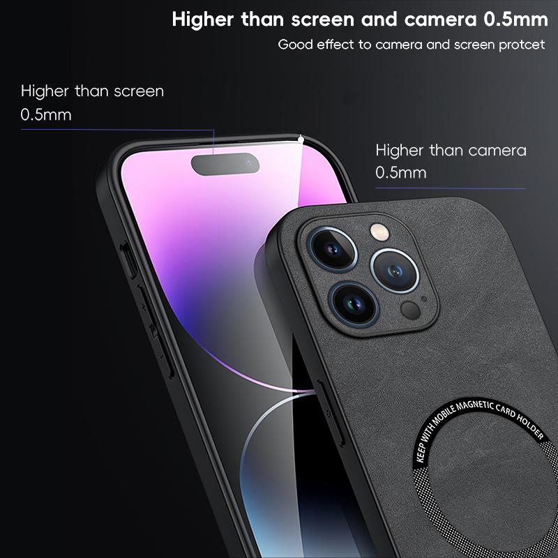 Магнитный ретро кожаный мягкий чехол для iPhone 14 Pro Max iPhone14 Pro Max Plus 5G Беспроводная зарядка Чехол для телефона