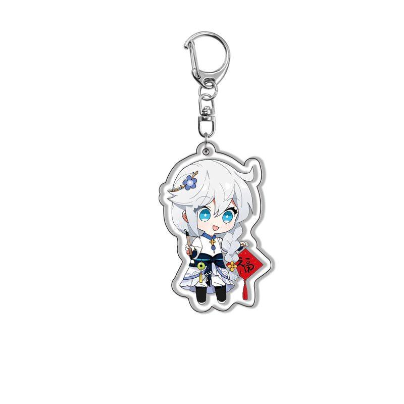6 см Ключницы из игры Honkai Impact 3 Киана Каслана Двусторонние Мультяшные Фигурки Брелок для Женщин Мужчин Автомобиля Сумки Подвески Подарки
