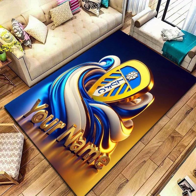 Leeds United Custom Name Carpet Rug for Living Room Bedroom Home Sofa Decoration,Kids play Non-slip Floor Mat