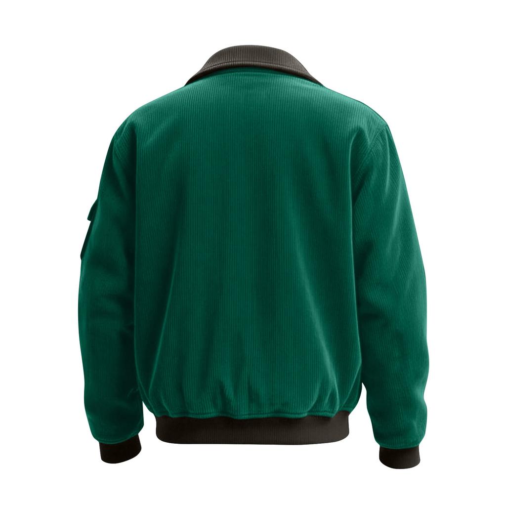 Мужская вельветовая куртка с карманами на молнии, мужская повседневная спортивная куртка большого размера