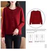 Women's Pure Wool Knit Cardigan - Spring Fashion Casual Round Neck Sweater for Middle-aged Mothers, Autumn/Winter Outerwear