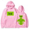 Худи с принтом певицы Charli XCX, графикой альбома Brat, толстовки с капюшоном, с длинным рукавом, повседневные мужские худи