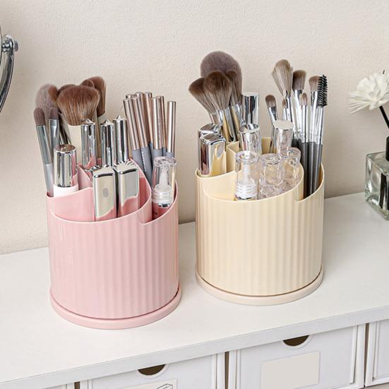 Вращающийся на 360 градусов держатель для кистей для макияжа, 5 отделений, органайзер для косметики, дизайн в виде цветка, вращающаяся подставка для кистей для макияжа