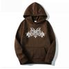 2025 men's fashionable casual hooded sweatshirt with skull print Halloween men's and women's warm hooded sweatshirt pullover
