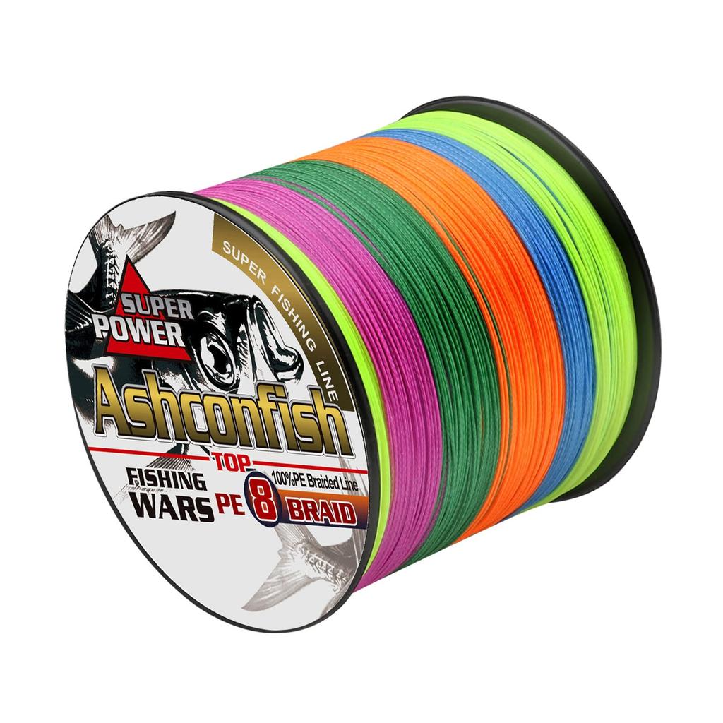 Ashconfish PE Рыболовная Ультра Высокая Истираемость Низкая Многоцветная Леска, 8-Прядная, 1000 м, Прочная, Чувствительная, Устойчивая, Растяжимая,
