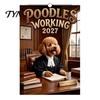 New Year Gift for Dog Lovers 2027 Funny Working Wall Calendar, Jan. 2027-Dec. 12 x Functional Memo Writing Pad 8 Inch Monthly Planner with Puppy