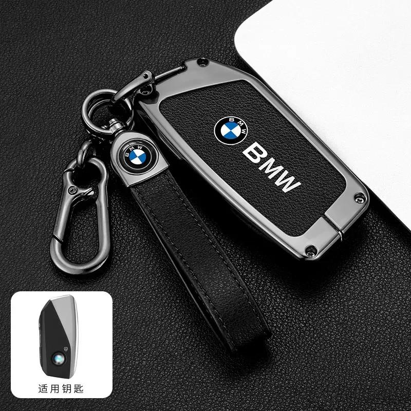 Gray for BMW I7 X7 G07 LCI IX I20 X1 U11 7 Series G70 G09 XM U06 G81 M3 Car Key Case Cover Fob Bag Keychain Accessories GFTR32