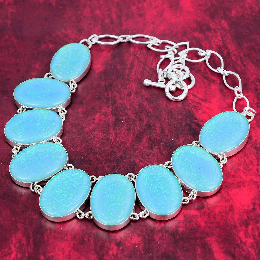 Ювелирные изделия из синего австралийского опала, комплект ювелирных изделий из чистого серебра 925 пробы ручной работы, красивые украшения из опала, изысканный браслет и ожерелье из драгоценных камней