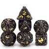 Hollow Metal DND Game Dice Numbers 7Pcs Set for Dungeons and Dragons RPG MTG Table Games D&D Pathfinder Shadowrun and Math Teaching (with Metal Case)