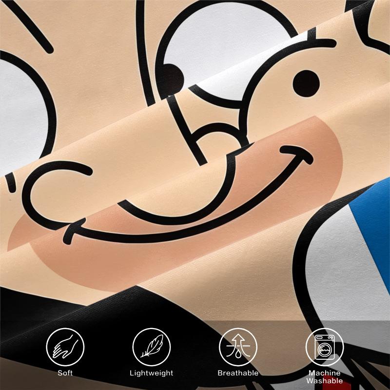 Mr Bea Cartoon Print Duvet Cover Set Comforter Cover Bedding Set No Filler Aesthetic Novelty Comedy Adult Bedroom Decor