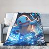 Cute Cartoon Squirtle Blankets Poke-Mon Flannel Awesome Warm Throw Blankets for Home Restaurant Spring Autumn