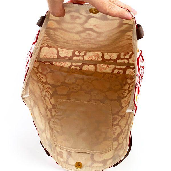 Mizumori Ado Japanese Pattern Series Hand Tote Bag Red Tote Bag Outing Ado-chan