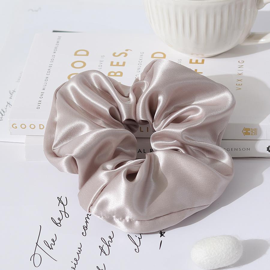 Custom logo 100% Mulberry 22momme 7cm Silk Scrunchies Hair Ties Hair Accessories for Girls