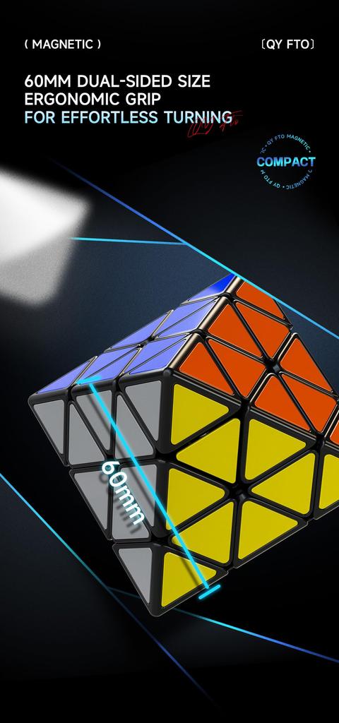 QY FTO Octahedron Puzzle [Includes PouchAuthentic] Stickerless 3D Puzzle (No Magnets)