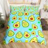 Avocado Bedding Set Full Queen Galaxy Comforter Cover for Kids Teen,Kawaii Fruit Duvet Cover Cartoon Tropical Food Bedroom Decor