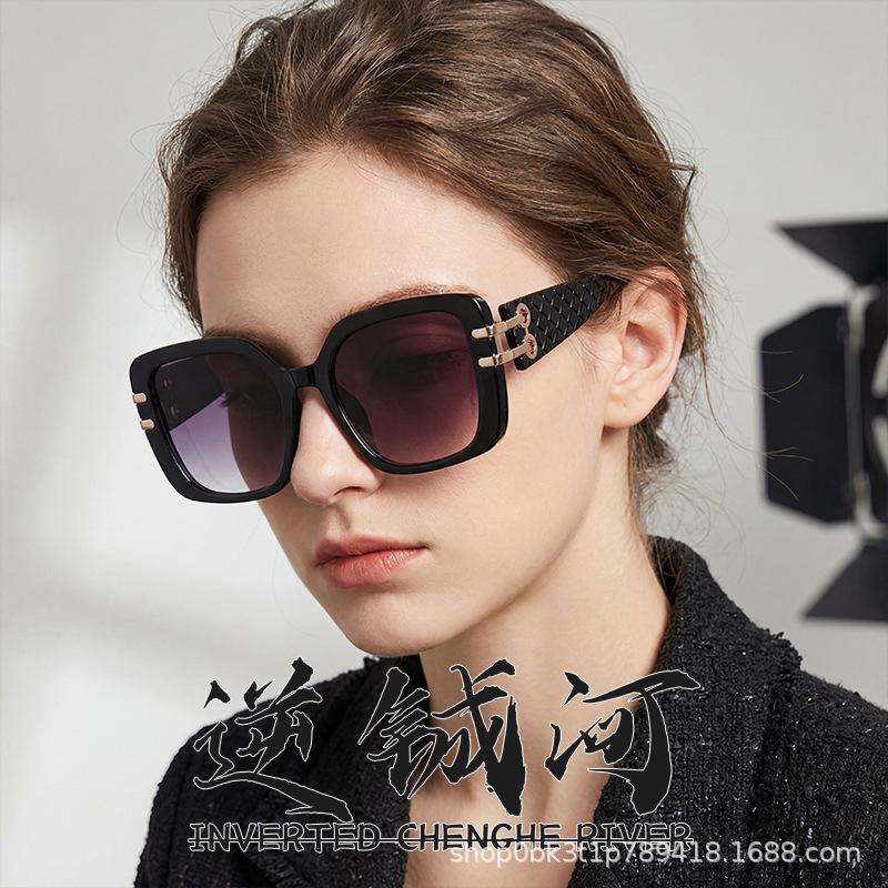 New European and American square large-frame sunglasses women's high-end fashion Sunglasses street shooting tide