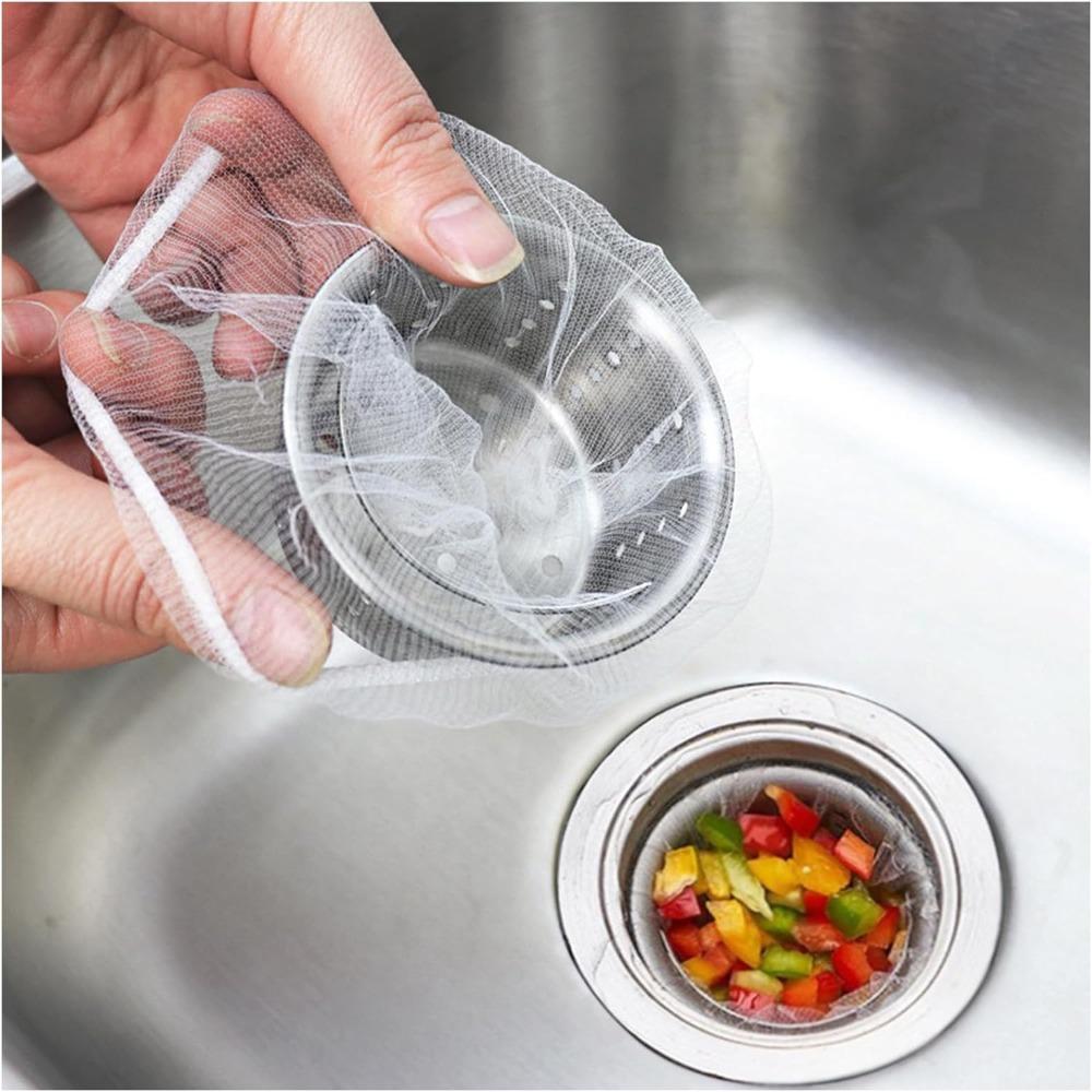 200 Sink Strainer Mesh Bags for Sink Drain Strainer,Anti-Clogging Disposable Drain Dovers Net Filter Sink Trash Catcher Bags