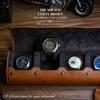 4 Slot Watch Travel Case for Men – PU Leather Watch Roll Case Storage for Travel - Watch Organizer for Men & Women