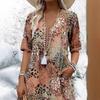 Women's V-neck Casual Summer Pocket Dress - New Print