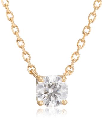 Алмаз с оценкой 18K Желтое золото 111911123006 [Официальное] 4℃ (Ёндоси) Ожерелье, прибл.. 0,15 карата, Карточка, Женский, Золото,