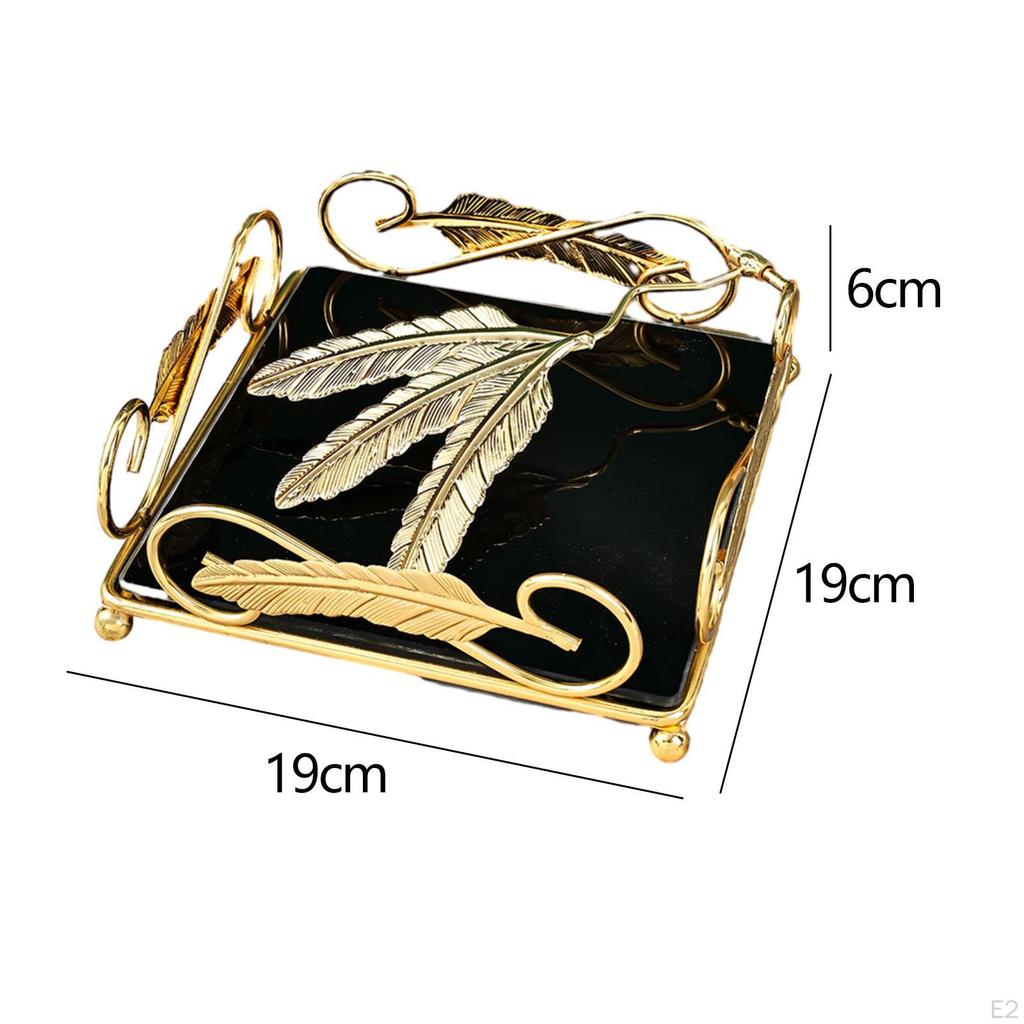 Металлический поднос для конфет, многоцелевая золотая полированная тарелка для домашнего дня рождения