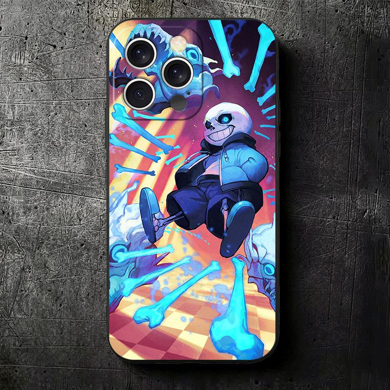 Мягкий чехол для телефона U-Undertale S-Sans для iPhone 16 16E 17 Air 15 Pro Max 14 Plus 13 Mini 11 12 7 Черный Чехол Задняя Панель
