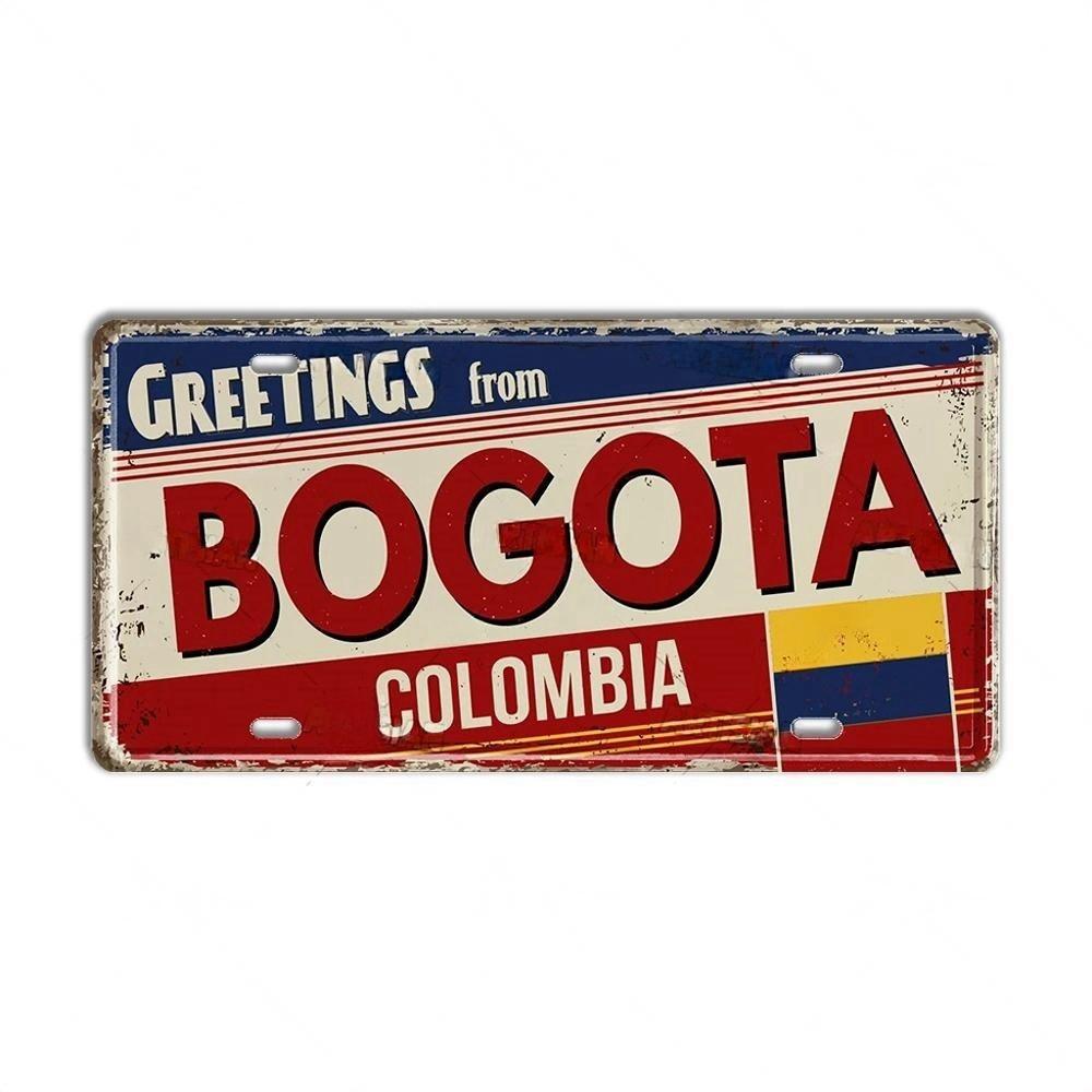 Chile Argentina Ecuador Colombia License Plate Landmark Metal Sign City State Decorative Car Plate Garage Club Bar Wall Decor