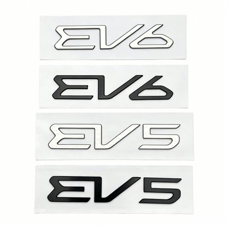Suitable for KIA modified EV5 EV6 aluminum alloy trunk labeling, new Kaiku tail label black
