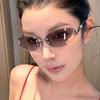 Frameless Star Sunglasses Oval Premium Sunglasses Y2K Spice Girl Personality Same Sunglasses Women